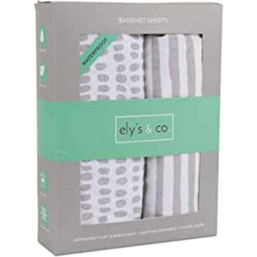 Ely's & Co. Waterproof Bassinet Sheet, 2 Pack Taupe Splash & Stripes, Unisex : Amazon.ca: Home