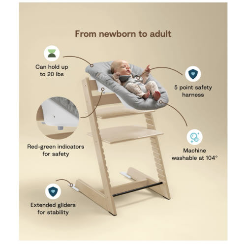 Tripp Trapp® High Chair² with cushion, tray & newborn set