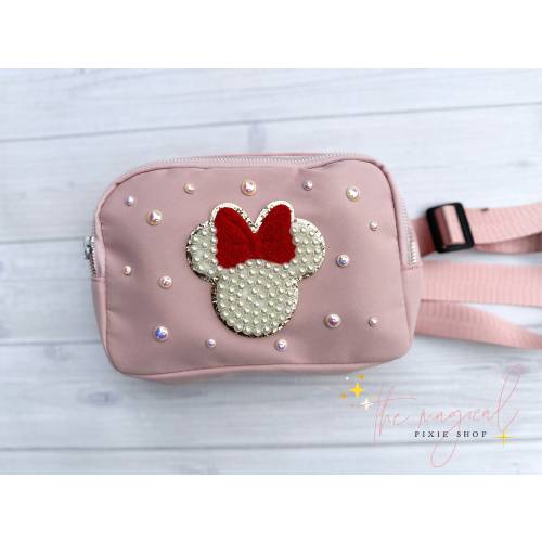Pearl Mouse Crossbody Bag: Pink Theme Park Fanny Pack
