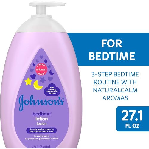 Amazon.com: Johnson's Moisturizing Bedtime Baby Lotion with Coconut Oil & NaturalCalm Aromas to Help Relax Baby, Hypoallergenic & Free of Parabens, Phthalates & Dyes, Mild Baby Skin Care, 27.1 fl. oz : Baby
