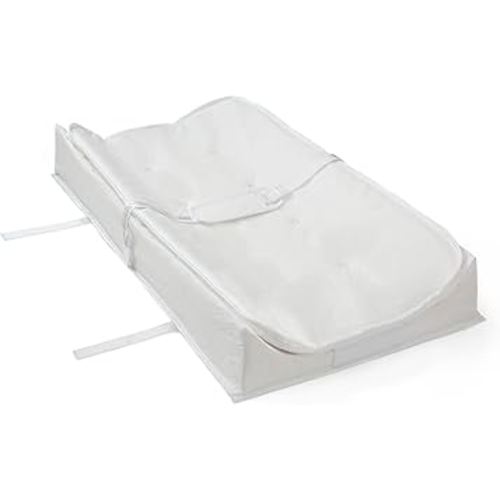 Delta Children 2-in-1 Deluxe Pillow Top Changing Pad & Portable Changing Mat, White