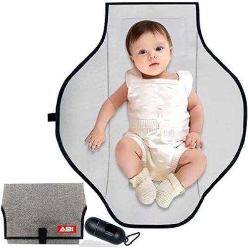 ABI Portable Diaper Changing Mat Large, Foldable Waterproof Baby Changing Mat, Travel One-Hand Changing Pads for Moms&Dads - Perfect for Baby Essentials, Newborn Must Haves, Baby Shower/Registry