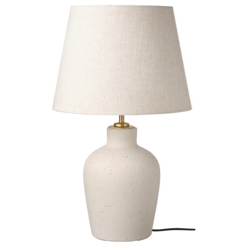 BLIDVÄDER Table lamp - off-white ceramic/beige 20 "