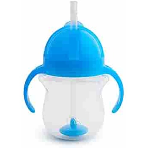 Munchkin Any Angle Click Lock Weighted Straw Trainer Cup, Blue, 7 Oz