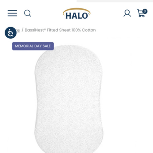 HALO - BassiNest Fitted Sheet 100% Cotton | Morning Mist - Gray