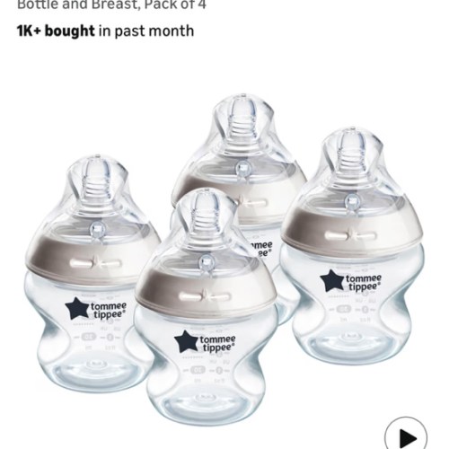 Amazon.com : Tommee Tippee Natural Start Anti-Colic 5 oz BPA Free Baby Bottles, 0+ Months, Slow Flow Breast-Like Nipple, Self Sterilizing, Designed for Seamless Transition Between Bottle and Breast, Pack of 4 : Baby