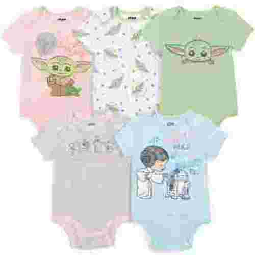 Star Wars The Child Newborn Baby Girls 5 Pack Bodysuits Newborn to Infant