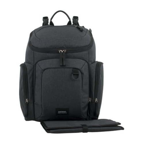 Eastsport Wooster St. Large Backpack Diaper Bag with Adjustable Shoulder Straps, Bonus Changing Pad, Stroller Straps and Insulated Zipper Pockets, Dark Grey