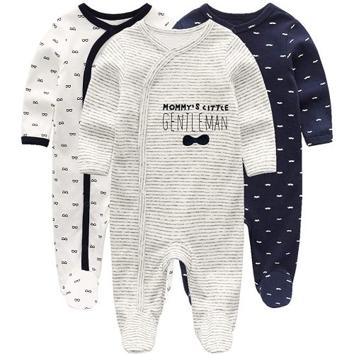 Kiddiezoom Baby and Toddler Boys'Snug Fit Footed Cotton One-Piece Romper Jumpsuit