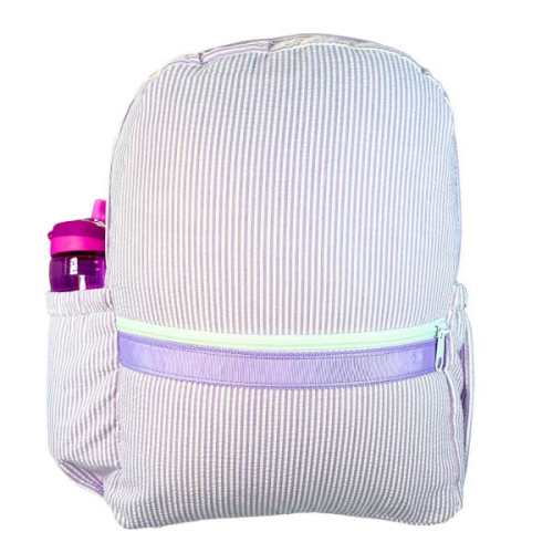 Lilac Seersucker Kids Personalized Backpack - You Name It Baby!
