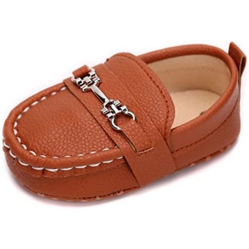 LONSOEN Baby Girls Boys Loafers Prewalker Dress Crib Shoes