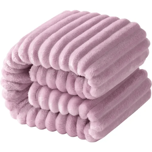 NTBAY Flannel Fuzzy Toddler Blanket, Fluffy Warm and Lightweight Reversible Stripes Design Baby Plush Blanket, 30x40 Inches, Light Purple