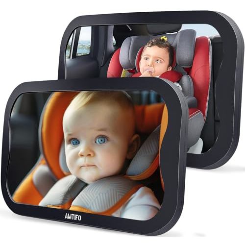 Baby Car Mirror 2-Pack for 2 Seats: Anti-shake 2 Kids Car Seat Mirror for Baby Shower Gifts - Ease of installation 2 Cars Back Seat Mirror