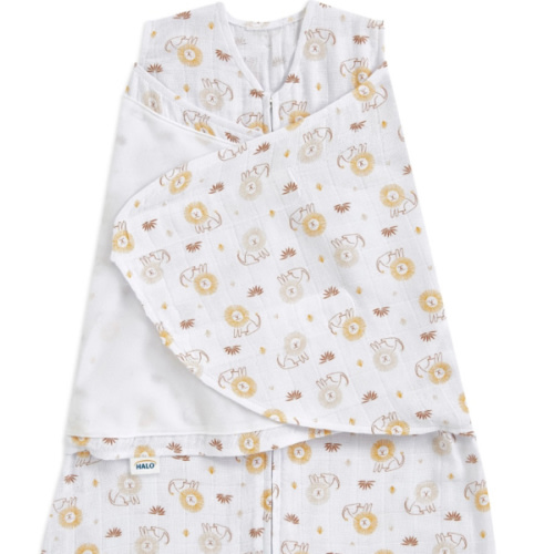 Lion Print Cotton Muslin Newborn Swaddle | HALO