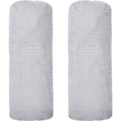 2 Pack Fitted Sheets for Newton Baby Bassinet & Bedside Sleeper - 100% Breathable, Washable, and Skin-Friendly, 19" x 35", Grey