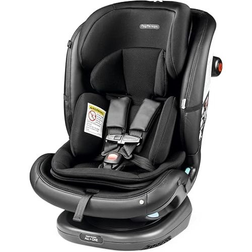 Peg Perego Primo Viaggio All-in-One Convertible Car Seat – Newborn to 10+ Years – 5-120 lbs – Height Adjustable & Slim, 100% FR-Free, Made in Italy, Licorice (Black)