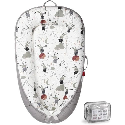 Baby Lounger - Breathable & Soft Baby Nest, Portable and Lightweight Tummy Time Lounger for Home and Travel, Ideal Newborn Babies Essentials Baby Shower Gifts