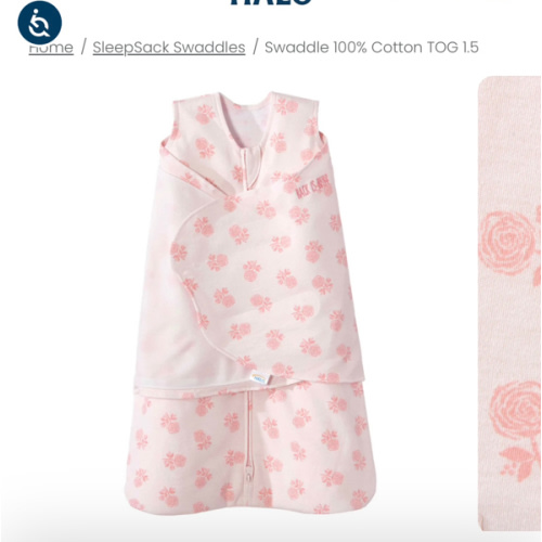 Rose Toss Blush Cotton Swaddle - Newborn | HALO