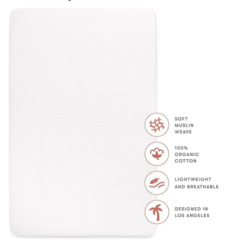Babyletto Crib Sheet in GOTS Certified Organic Muslin Cotton
