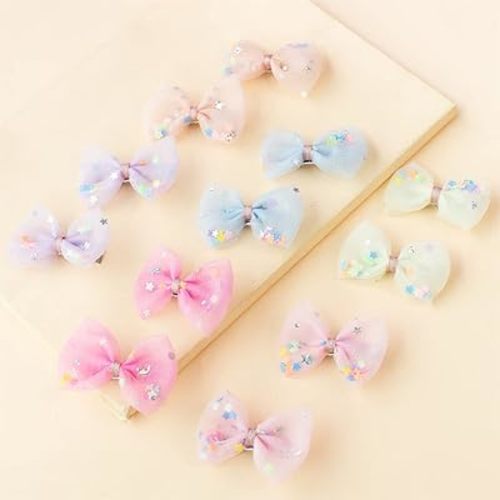 12PCS Hair Clips and Bows Set - Toddler and Infant Hair Accessories for Little Girls