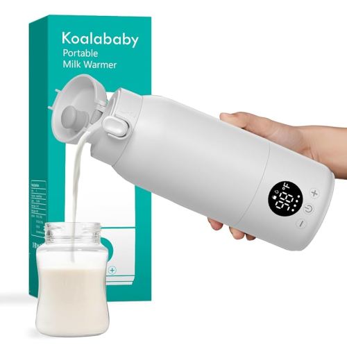 Portable Bottle Warmer – Fast Heating Milk Warmer for Travel, Breast Milk & Formula, 17oz Leak-Proof Stainless Steel, IPX6 Waterproof, Rechargeable with Long Battery Life