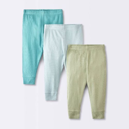 Baby Boys' 3pk Wide Ribbed Pants - Cloud Island™ Blue 6-9m
