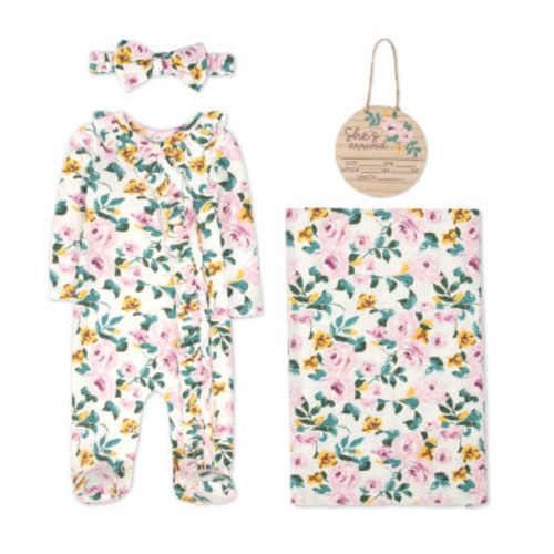 Baby Essentials Baby Girls 4-pc. Baby Clothing Set
