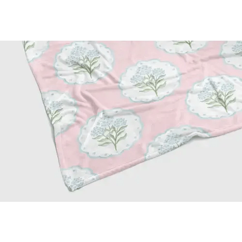 Baby Blanket - pink hydrangea