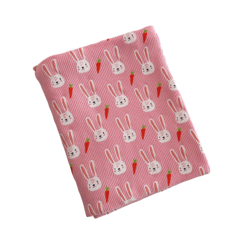 Organic Cotton Waffle Swaddle Blanket, Sister Bunny