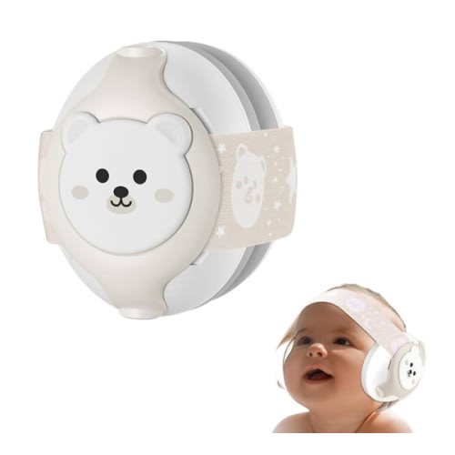 Baby Headphones-Infant Ear Protection for Babies 0-36 Months, 25dB NRR Baby Noise Cancelling Headphones with Little Bear Design,Travel Essentials for Airplane/Improves Sleep/Outdoor