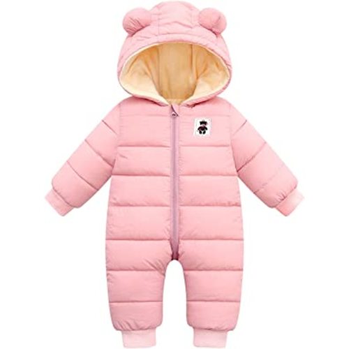 Happy Cherry Baby Snowsuit Winter Coat Warm Hoodie Romper Puffer Jacket