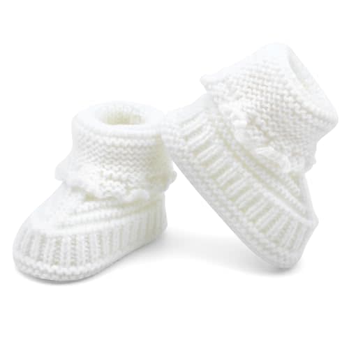 KARUNEL Baby Booties Newborn Infant Knit Shoes Soft Cozy Warm Cotton Boots for Boy Girl