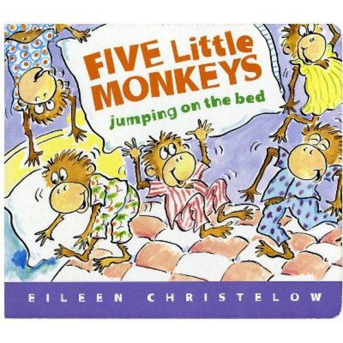 Five Little Monkeys Jumping on the Bed Lap - (Five Little Monkeys Story) by Eileen Christelow (Board Book)