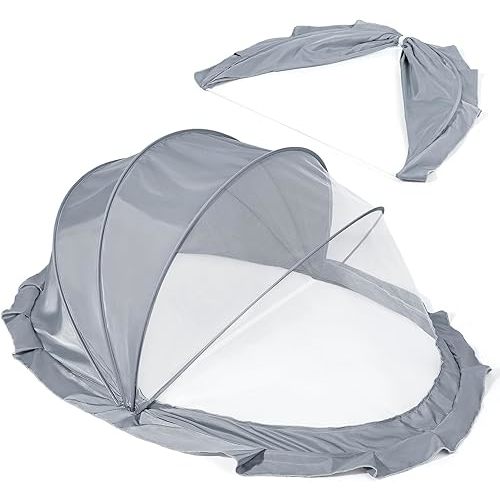 Orzbow Foldable Baby Mosquito Net for Bed with Blackout Canopy, Portable Crib Net Cover Tent for Cots, Playards and Playpen, 0-3 Years Kids Travel & Sleep Mosquito Mesh Cover, Dark Gray