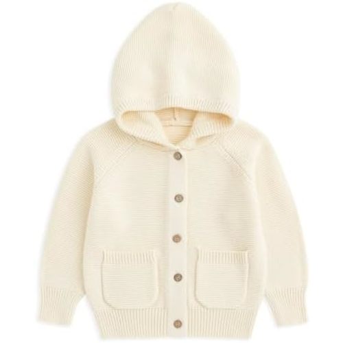 Curipeer Baby Girls Knit Hooded Cardigan Sweater