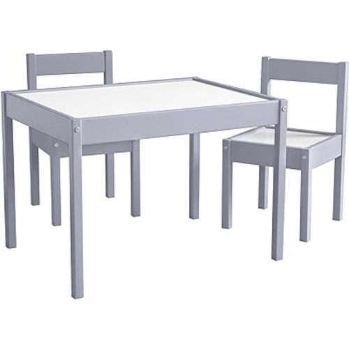 Baby Relax Hunter 3-Piece Kiddy Table & Chair Kids Set, Gray