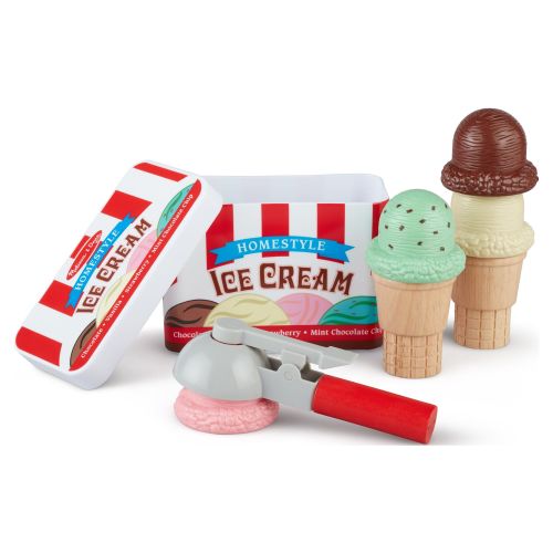 Melissa & Doug Scoop and Stack Ice Cream Cone Magnetic Play Set, Multicolor -FSC-Certified Materials