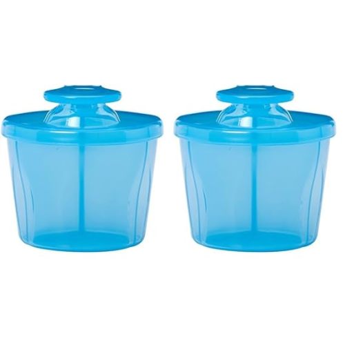 Dr. Brown's Baby Formula Dispenser with Snap-On Lid for On-the-Go Feedings,Milk Powder Dispenser for Traveling with Infant,Blue (Pack of 2)