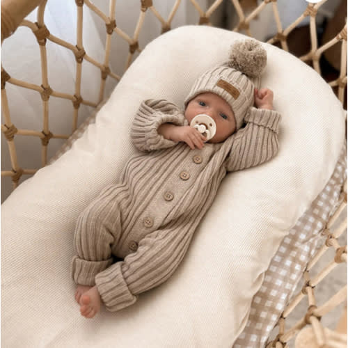 Little B's Chunky Rib Baby Jumpsuit - Oak
