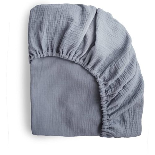 mushie Extra Soft Muslin Fitted Crib Sheet | 28"x 52" (Tradewinds)