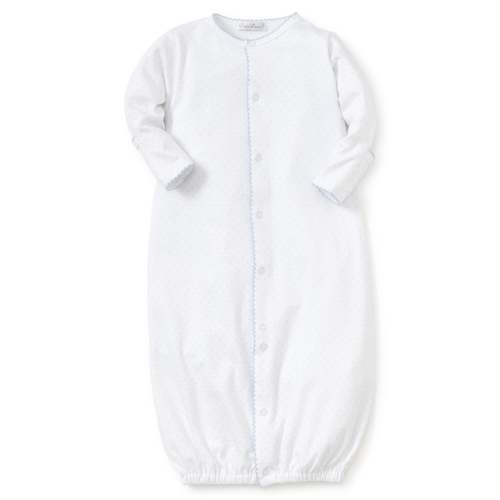 Personalized White/Blue New Kissy Dots Conv. Gown - size Small
