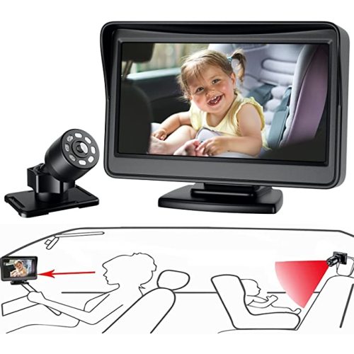 Baby Mirror for Car, Back Seat Baby Car Camera with Night Vision, View Infant in Rear Facing Seat with 4.3-Inch HD Display, Observe The Baby's Every Move at Any Time while Driving
