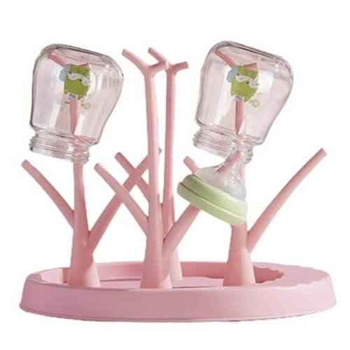 Tdoenbutw Clearance 1Pcs Baby Bottle Drying Rack Small Portable Bottle Dryer Holder For Cups Parts And Accessories () Pink
