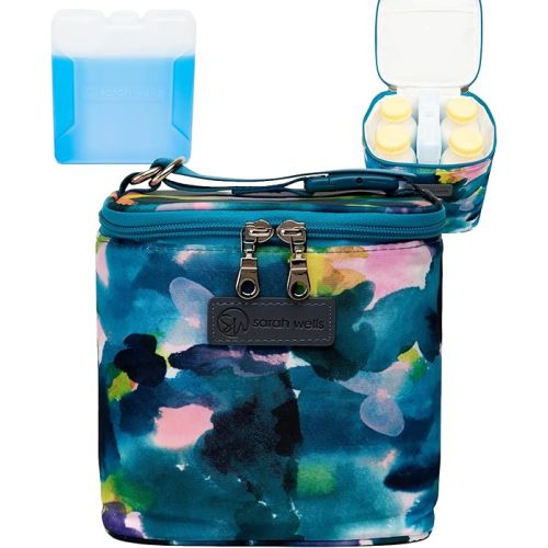 Cold Gold Breastmilk Cooler Bag with Safety Tested Ice Pack – Insulated Milk Storage for Work, Travel & Daycare – Fits Bottles & Parts – Durable, Washable, Safety-Tested Cooler for Moms (Aquarelle)