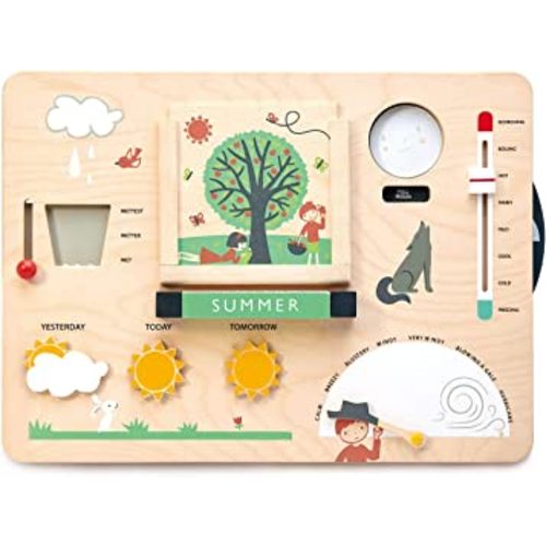 Tender Leaf Toys - Weather Watch - Educational Wooden Weatherboard for Kids - Perfect Climate Teaching Toy Station for Kids to Play and Learn for Age 3+
