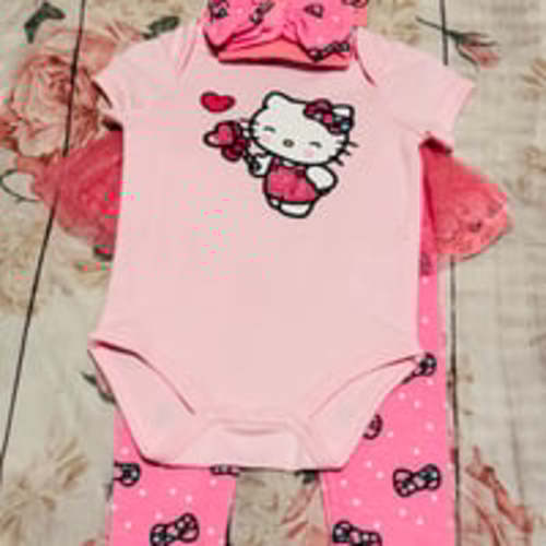 Hello Kitty Baby Girl 3 Piece Set Pink with Bow & Tutu