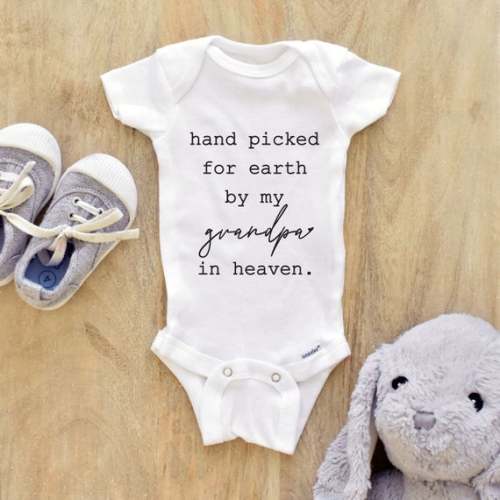 Hand Picked for Earth by My Grandpa in Heaven Baby Bodysuit, Baby Clothes Bodysuit Prefect Baby Shower Gift 117 - Etsy