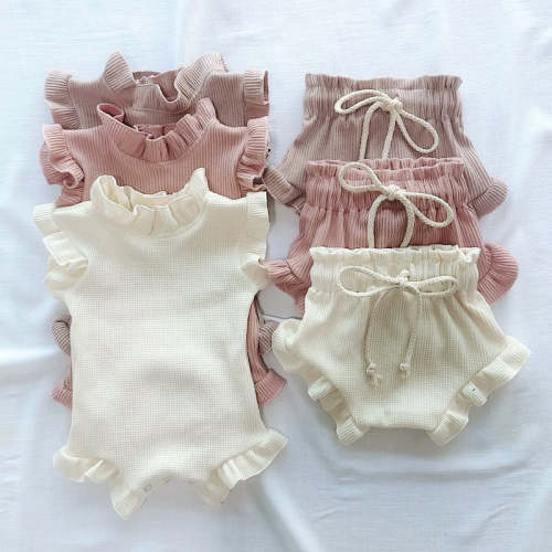 Waffle Cotton Ruffle Set
