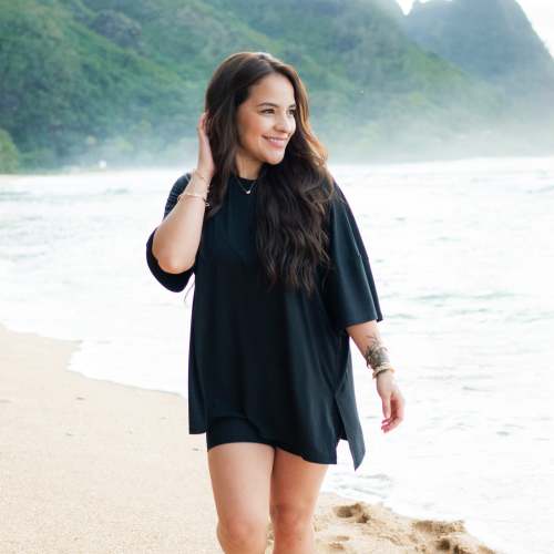 Women’s Biker Short and Shirt Set in Midnight | Kyte Baby