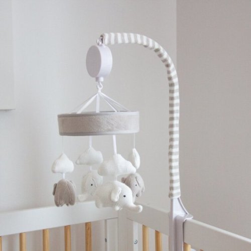Living Textiles Baby Elephants Knitted Musical Mobile